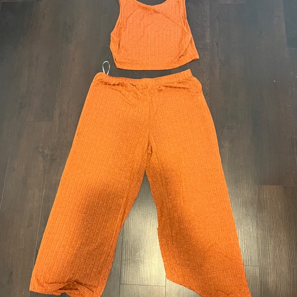 Solid Color Long Pant 2 Piece Set - Picture 1 of 3
